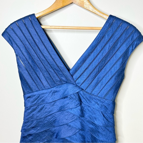 ADRIANNA PAPELL Royal Blue Layered Cocktail Dress - Sz 4 - Picture 4 of 10